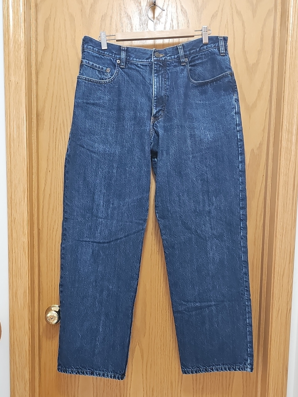 Eddie Bauer Men's Dark Indigo Relaxed Jeans Flannel Lined